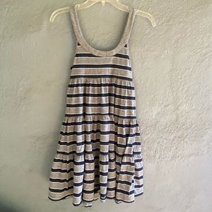 Victoria's Secret PINK Striped Skater Dress Size Extra Small BLUE GRAY EUC